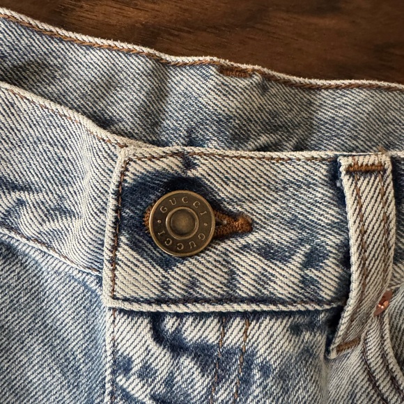 Gucci Light Blue Flare Jeans with Floral Embroidery - Picture 2 of 7